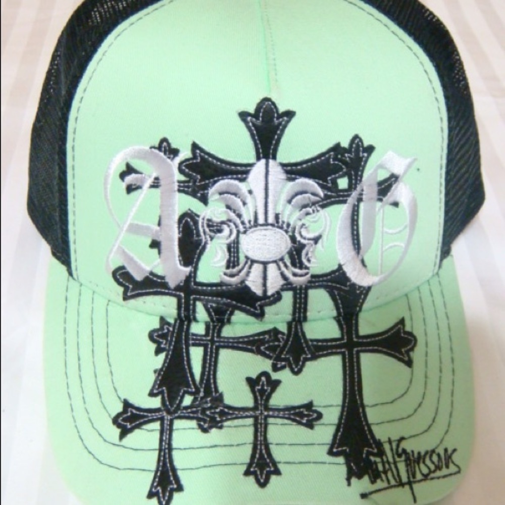 A&G green black trucker snap back hat